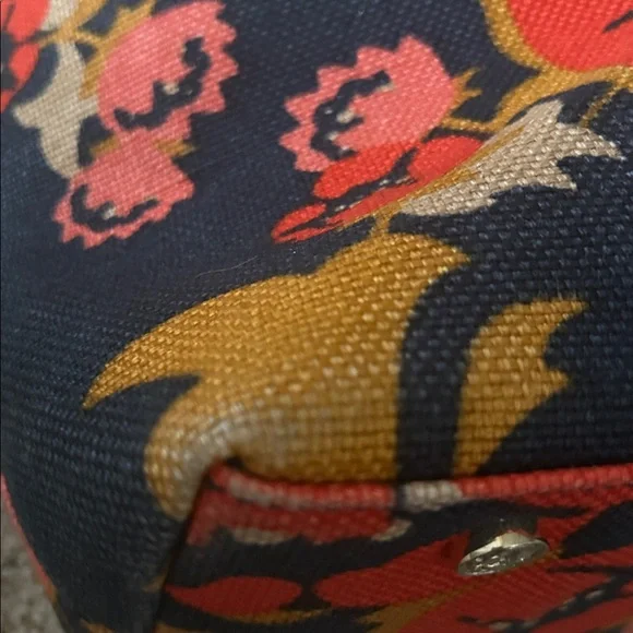 Spartina 449 Pretty Black/Orange Floral Double Straps Shoulder Bag Tote Purse 🌺🌺 - Picture 12 of 14